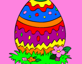 Disegno Uovo di Pasqua 2 pitturato su pasquale laudano
