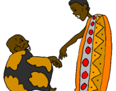 Disegno Due africani pitturato su raisa