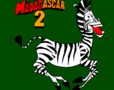Disegno Madagascar 2 Marty pitturato su ginevra