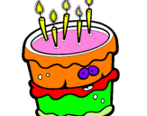 Disegno Torta di compleanno 2 pitturato su davide