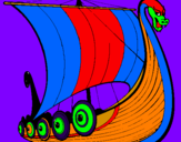 Disegno Barca vikinga pitturato su super matt 1999