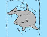 Disegno Delfino pitturato su delfino diego