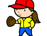 Disegno Giocatrice di baseball  pitturato su Melissa DM