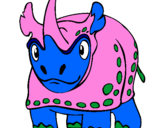 Disegno Rinoceronte  pitturato su LUCIA