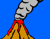 Disegno Vulcano pitturato su ruben