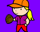 Disegno Giocatrice di baseball  pitturato su alessia