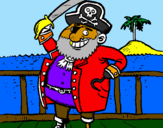 Disegno Pirata a bordo  pitturato su andrea