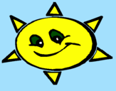 Disegno Sole sorridente  pitturato su luigi