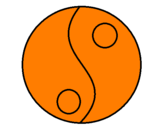 Disegno Yin e yang pitturato su chiara
