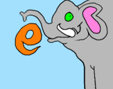 Disegno Elefante  pitturato su luigi
