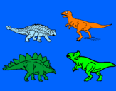 Disegno Dinosauri di terra  pitturato su christian