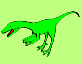 Disegno Velociraptor II pitturato su cristina