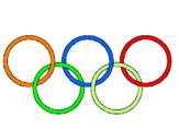 Disegno Anelli dei giochi olimpici  pitturato su MARIO