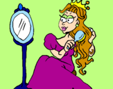 Disegno Principessa con lo specchio  pitturato su Serena
