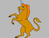 Disegno Unicorno pitturato su sara