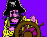 Disegno Capitano dei pirati  pitturato su loris 