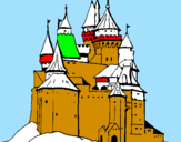 Disegno Castello medievale  pitturato su Nicole Eleonora 