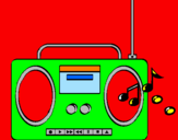 Disegno Radio cassette 2 pitturato su lorenzo
