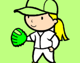 Disegno Giocatrice di baseball  pitturato su chiara