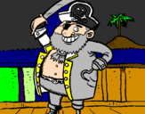 Disegno Pirata a bordo  pitturato su lorenzo bonatesta