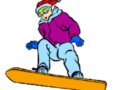 Disegno Snowboard pitturato su Francesco