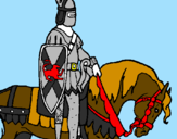 Disegno Cavaliere a cavallo pitturato su tommaso