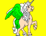 Disegno Unicorno con le ali  pitturato su Benedetta
