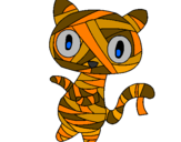 Disegno Mummia gatto scaraboechio pitturato su da
