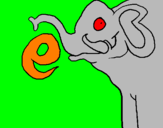 Disegno Elefante  pitturato su gioele