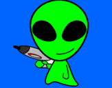 Disegno Alieno II pitturato su jojo