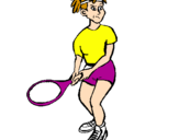 Disegno Ragazza che gioca a tennis  pitturato su Melissa DM