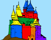 Disegno Castello medievale  pitturato su DENNY