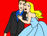 Disegno Gli sposi pitturato su federica