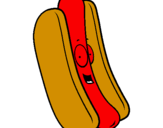 Disegno Hot dog pitturato su matilde papuz