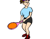 Disegno Ragazza che gioca a tennis  pitturato su GIULIA