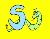 Disegno Serpente pitturato su sara