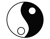 Disegno Yin e yang pitturato su gea bettini