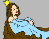 Disegno Principessa rilassata  pitturato su Vittoria