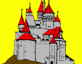 Disegno Castello medievale  pitturato su vegeta supersaian
