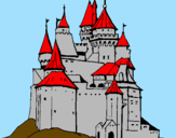 Disegno Castello medievale  pitturato su alessandro