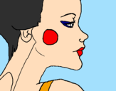 Disegno Profilo di Geisha  pitturato su angy