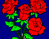 Disegno Mazzo di rose  pitturato su FRANCESCA MIGNUCCI