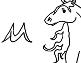Disegno Unicorno  pitturato su MARIA C.