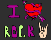 Disegno I love rock pitturato su CRSTINA