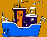 Disegno Barca con ancora  pitturato su GABRIEL