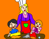 Disegno Cuoco mamma pitturato su pasquale laudano