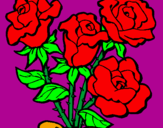 Disegno Mazzo di rose  pitturato su ale :)