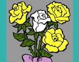 Disegno Mazzo di rose  pitturato su WalViolet