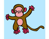 Disegno Scimmietta pitturato su lucaborto