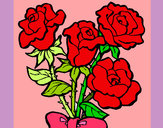 Disegno Mazzo di rose  pitturato su Giulia